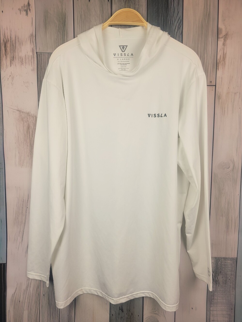 Vissla White Hooded Long Sleeve Uva Protection Sun Shirt Size XL Fishing Beach